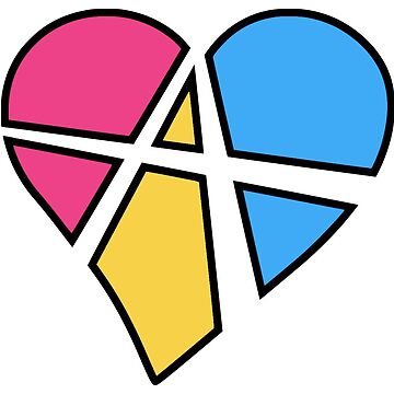 Artwork thumbnail, Pansexual Relationship Anarchy Heart (White) by polyphiliashop