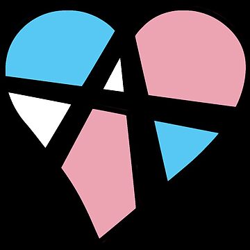 Artwork thumbnail, Transgender Relationship Anarchy Heart (Black) by polyphiliashop