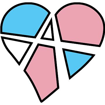 Artwork thumbnail, Transgender Relationship Anarchy Heart (White) by polyphiliashop