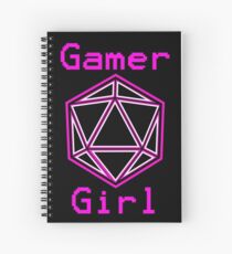Gamer Girl on Black Spiral Notebook