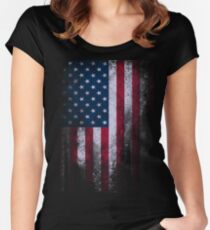 USA America Flag Women's Fitted Scoop T-Shirt