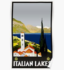 Italian Lakes Vintage Travel Poster Poster