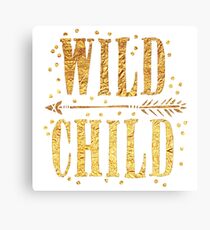 WILD CHILD in gold foil (image) Canvas Print