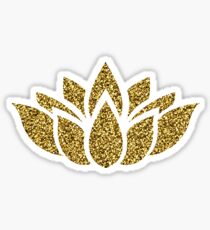 Gold Glitter Lotus Flower Sticker