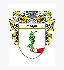 Hayes Coat of Arms/Family Crest Photographic Print