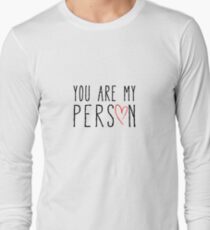 You are my person, text design with red scribble heart Long Sleeve T-Shirt