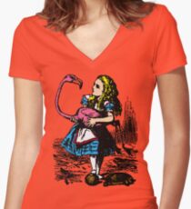 Flamingo Croquet Women's Fitted V-Neck T-Shirt
