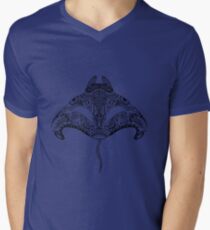 Tribal Manta Ray V-Neck T-Shirt