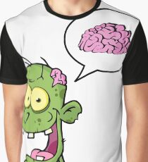 Zombie Brains funny Cartoon Graphic Graphic T-Shirt