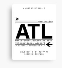 ATL Atlanta International Airport Call Letters Canvas Print