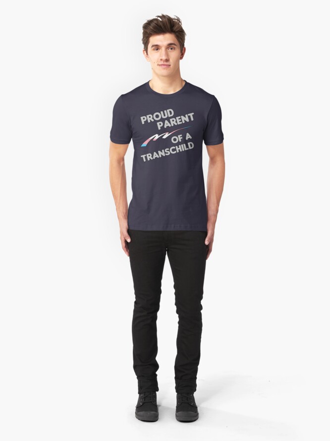T-shirt ajusté ''Fier, trans, enfant, parent' : autre vue