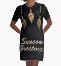Merry Christmas Seasons Greetings Graphic T-Shirt Dress