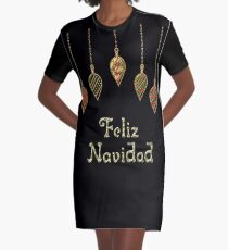 Merry Christmas in Spanish Feliz Navidad Graphic T-Shirt Dress