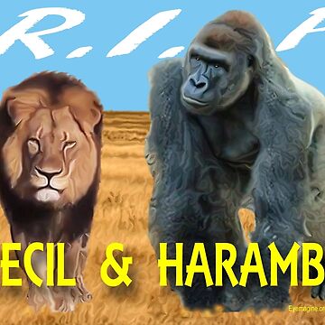 Artwork thumbnail, Cecil and Harambe R.I.P. by EyeMagined