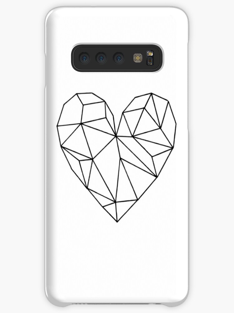 Black Aesthetic Transparent Geometric Heart Case Skin For