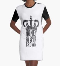 In A Crown Graphic T-Shirt Dress