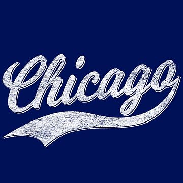 CITY OF CHICAGO SCRIPT CURSIVE TEXT (DISTRESSED BLACK) | Poster