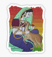 Woman with deer Sticker