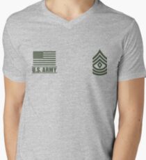 Camiseta de cuello en V En primer sargento de infantería del ejército de Estados Unidos Desert Rango de Misión Militar ™