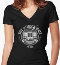 Save The Clock Tower Women's Fitted V-Neck T-Shirt