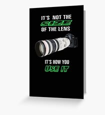 Size of the lens Greeting Card