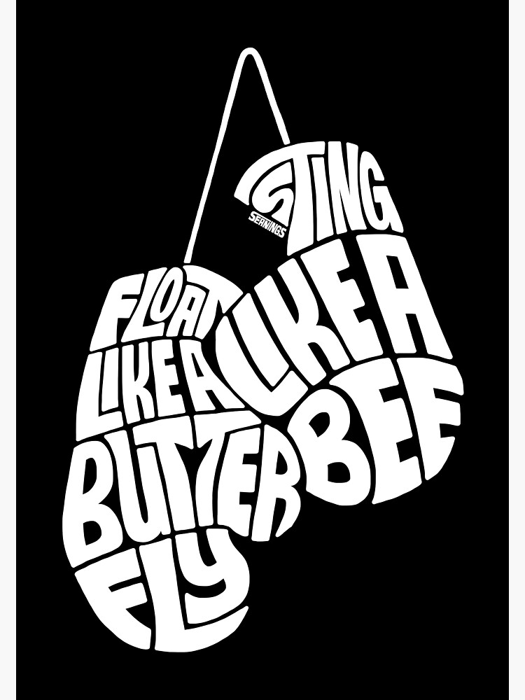 float-like-a-butterfly-sting-like-a-bee-white-poster-by-seaning