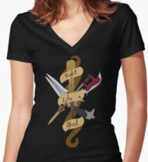 Fight Like A Girl Women's Fitted V-Neck T-Shirt