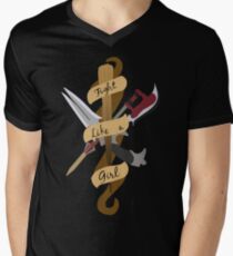 Fight Like A Girl Men's V-Neck T-Shirt