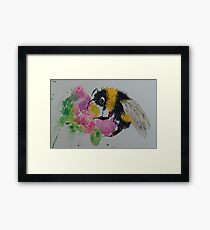 Bumble bee and pink flower Framed Print