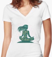 Om is Where the Heart is Fitted V-Neck T-Shirt
