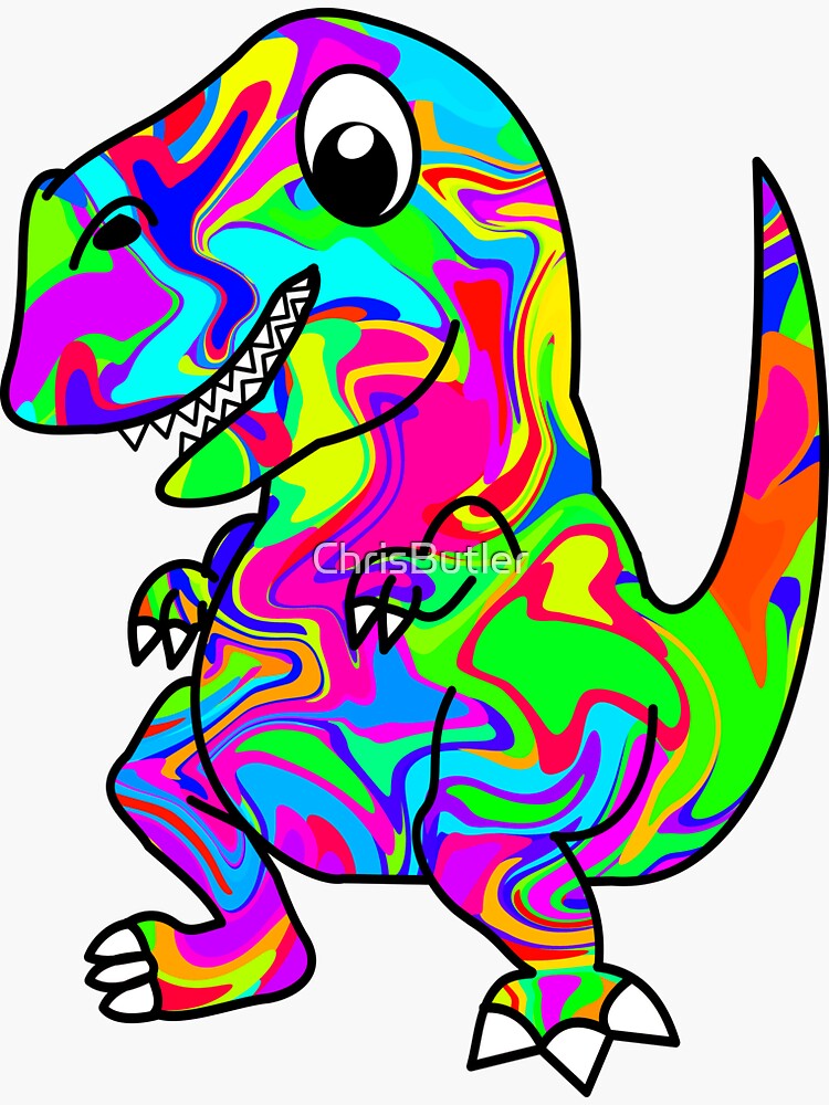 "Colorful Dinosaur" Sticker by ChrisButler | Redbubble