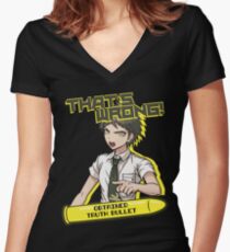 Hajime Hinata - That's Wrong Women's Fitted V-Neck T-Shirt