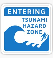 Tsunami Hazard Zone, Sign, Canada Sticker