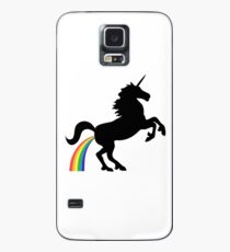 Einhorn Rainbow Poo (schwarzes Design) Hülle & Klebefolie für Samsung Galaxy