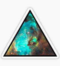 Green Galaxy Triangle Sticker