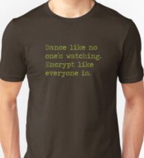 Dancing and encrypting Unisex T-Shirt