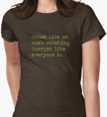 Dancing and encrypting Women's Fitted T-Shirt