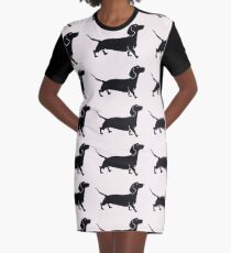 Connect The Doxie Dots Graphic T-Shirt Dress