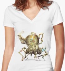 Bubbly Teapot, Wonderland Women's Fitted V-Neck T-Shirt