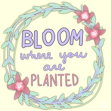 Bloom Where You're Planted Waterproof Vinyl Sticker, Die Cut Sticker,  Laptop Sticker, Water Bottle Sticker 