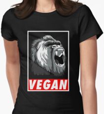 Vegan fitness : the power of gorilla ! Women's Fitted T-Shirt