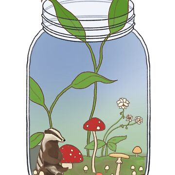 mushroom jar Sticker for Sale by magsoffthewall