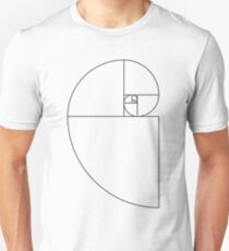 Golden Ratio Spiral - Sections Outline Slim Fit T-Shirt