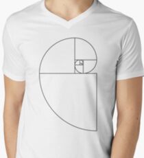 Golden Ratio Spiral - Sections Outline Men's V-Neck T-Shirt