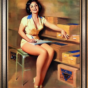 Victor Gaskets Pin-up Girl by Bill Medcalf Vintage Pin-Up Girl Art Poster  for Sale by xzendor7