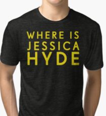 'Where is Jessica Hyde' from Channel 4's Utopia Tri-blend T-Shirt