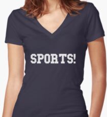 Sports - version 2 - white Women's Fitted V-Neck T-Shirt