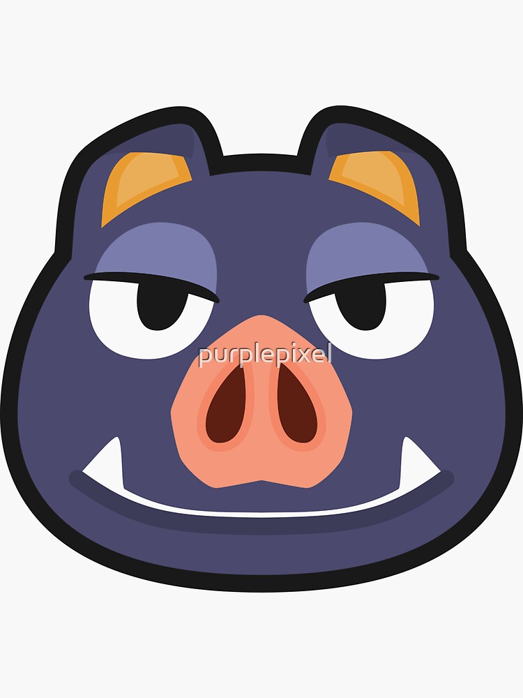 "BORIS ANIMAL CROSSING" Sticker by purplepixel | Redbubble