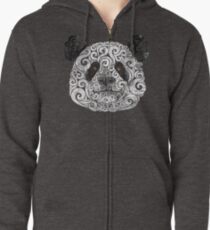 Swirly Panda Zipped Hoodie