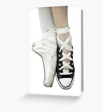 Pointe Shoe + Converse Greeting Card